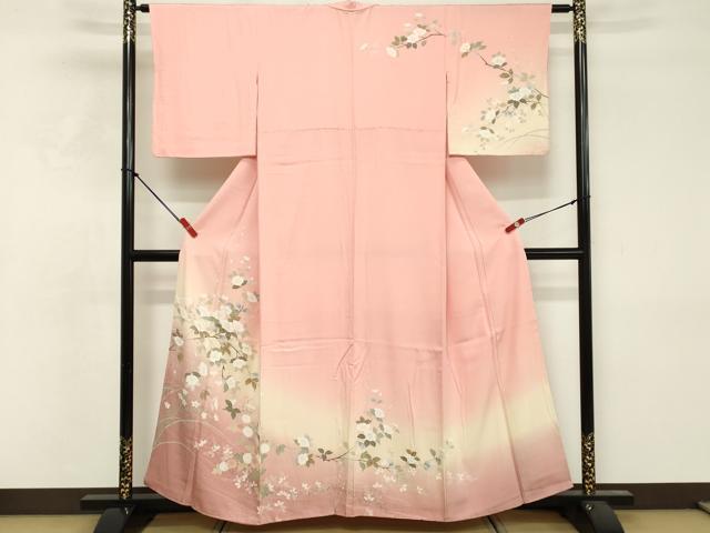 平和屋着物■訪問着　枝花文　暈し染め　金彩　正絹　逸品　DABF4360cd