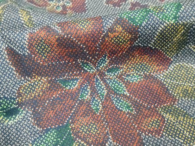 平和屋着物■本場染大島紬 枝花文 正絹 逸品 DABF4380cd