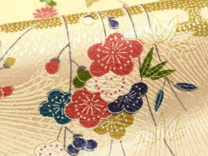 平和屋着物■上質な小紋　エ霞花文　洗える着物　未使用　DABF4373cd
