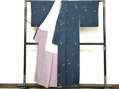 平和屋着物■上質な小紋　舞花文　金彩　正絹　逸品　DABF4366cd