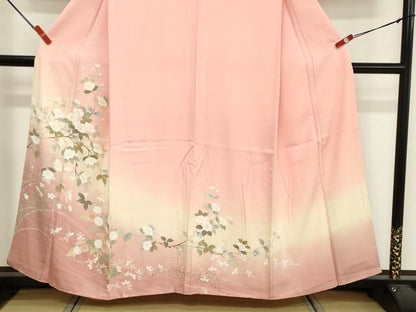 平和屋着物■訪問着　枝花文　暈し染め　金彩　正絹　逸品　DABF4360cd