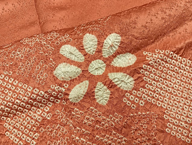 平和屋着物■訪問着 総絞り 草花文 正絹 逸品 BAAX4958mz