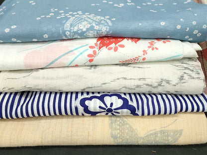 平和屋本店■夏物 小紋 絽 紗 洗える着物 まとめて20点 馬 人物 花柄 竜田川文様 着用可能多数 se4071