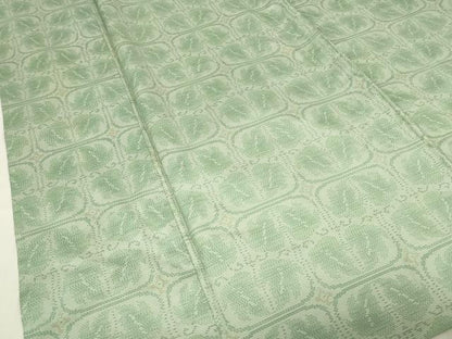 平和屋着物▽本場大島紬　7マルキ　単衣　舞葉文　正絹　逸品　DABE4693az