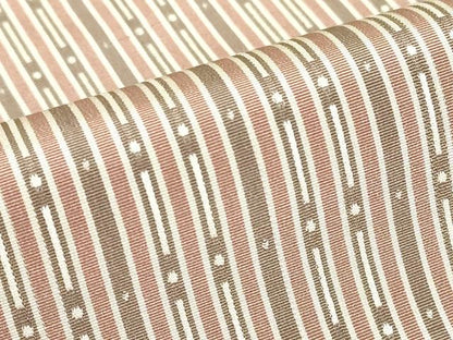 平和屋着物▽上質なお召　単衣　変わり縞　正絹　逸品　DABE4721az