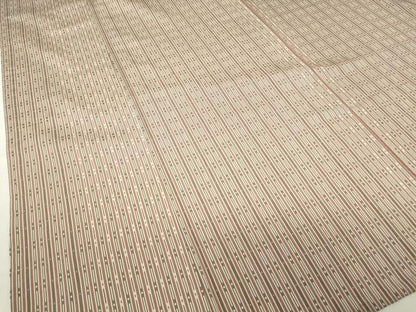 平和屋着物▽上質なお召　単衣　変わり縞　正絹　逸品　DABE4721az