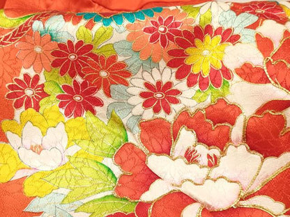 平和屋着物[]七五三　女の子　３歳　祝着　三つ身　駒刺繍　鞠花文　金彩　逸品　DABE7224ma