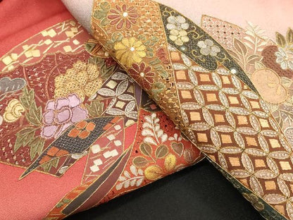 平和屋着物■中国三大刺繍　スワトウ刺繍　汕頭刺繍　相良刺繍　訪問着　女人文　暈し染め　金彩　正絹　逸品　DABF4409cd