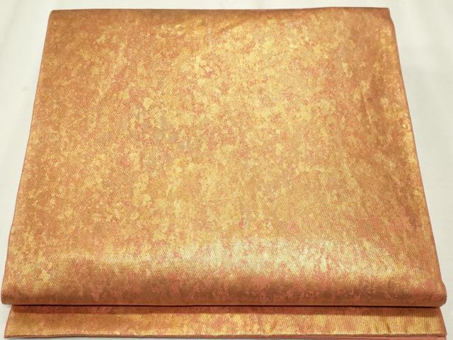平和屋着物◎六通柄袋帯　霞文　金糸　引箔　正絹　逸品　CABF6701ou
