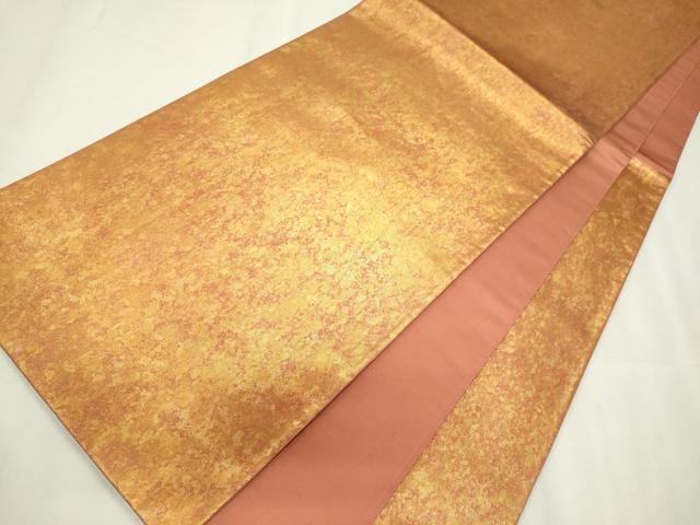 平和屋着物◎六通柄袋帯　霞文　金糸　引箔　正絹　逸品　CABF6701ou