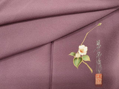 平和屋着物■本草木染作家　瑞寶　色無地　京紫色　正絹　逸品　DABF0898ya