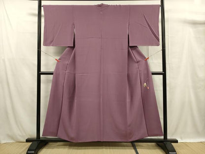 平和屋着物■本草木染作家　瑞寶　色無地　京紫色　正絹　逸品　DABF0898ya