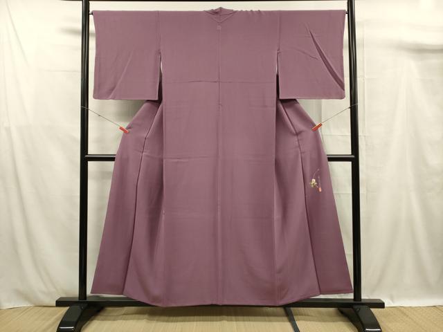 平和屋着物■本草木染作家　瑞寶　色無地　京紫色　正絹　逸品　DABF0898ya
