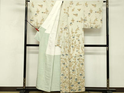 平和屋着物■訪問着 駒刺繍 草花文 金彩 正絹 逸品 DABF4455cd