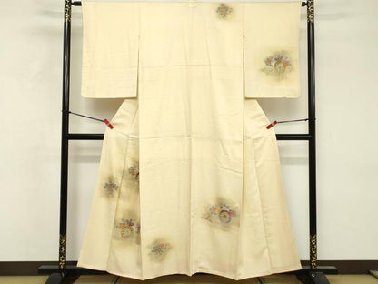 平和屋着物■訪問着　刺繍　花車文　暈し染め　金彩　正絹　逸品　DABF4457cd