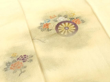 平和屋着物■訪問着　刺繍　花車文　暈し染め　金彩　正絹　逸品　DABF4457cd