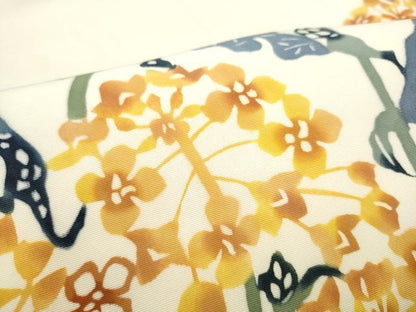 平和屋着物●塩瀬　九寸名古屋帯　型染め　枝花文　正絹　逸品　CABG6392hy