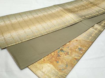 平和屋着物◎中国三大刺繍　スワトウ刺繍　太鼓柄袋帯　道長青海波花文　金糸　正絹　逸品　CABG5063fb