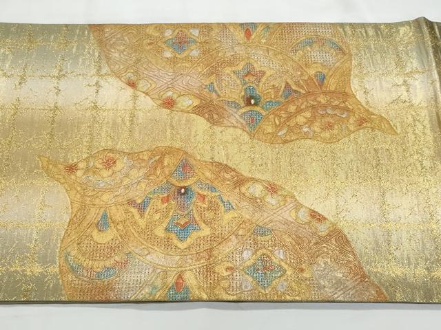 平和屋着物◎中国三大刺繍　スワトウ刺繍　太鼓柄袋帯　道長青海波花文　金糸　正絹　逸品　CABG5063fb