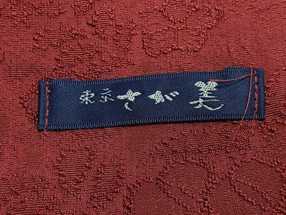 平和屋着物＃羽織　草花地紋　濃紅色　さが美扱い　正絹　逸品　CABG3870ua