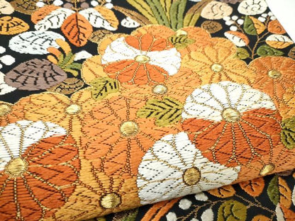 平和屋着物●西陣　河合美術織物謹製　六通柄袋帯　唐織　雲重ね花文　金糸　正絹　逸品　CABG8856hy