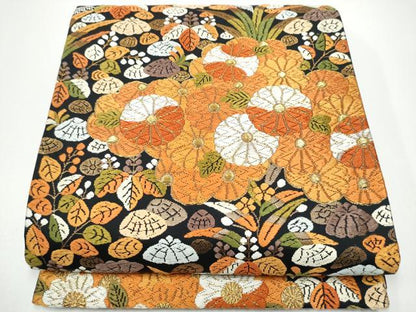 平和屋着物●西陣　河合美術織物謹製　六通柄袋帯　唐織　雲重ね花文　金糸　正絹　逸品　CABG8856hy