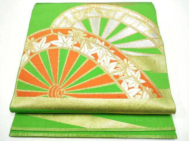 平和屋着物●西陣　川島織物　六通柄　本袋帯　片輪車草花文　金銀糸　正絹　逸品　CABG8892hy