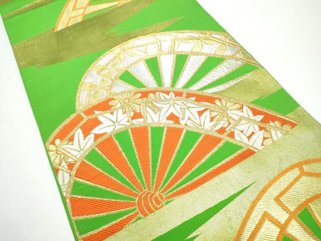 平和屋着物●西陣　川島織物　六通柄　本袋帯　片輪車草花文　金銀糸　正絹　逸品　CABG8892hy