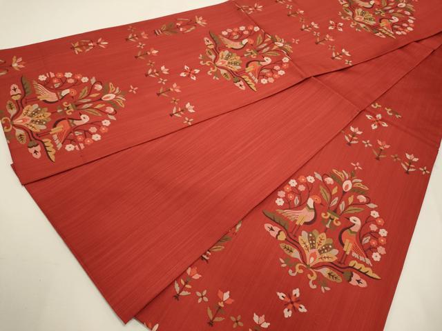 平和屋着物◎六通柄 本袋帯 花鳥文 正絹 逸品 DABF8027we