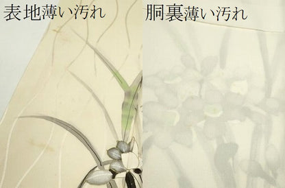 平和屋着物■訪問着 手描き スイセン 暈し染め 金彩 正絹 逸品 CABG2180ze