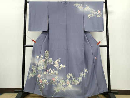 平和屋着物●本加賀友禅作家　成竹登茂男　訪問着　枝花文　暈し染め　正絹　逸品　CABG2157ze