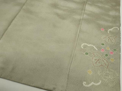 平和屋着物●訪問着　絞り　刺繍　草花文　金銀彩　正絹　逸品　CABG2160ze