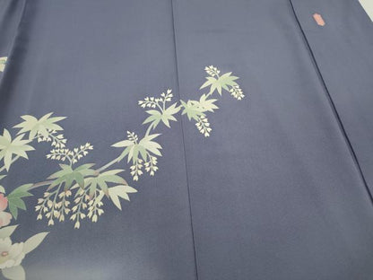 平和屋着物●本加賀友禅作家　成竹登茂男　訪問着　枝花文　暈し染め　正絹　逸品　CABG2157ze