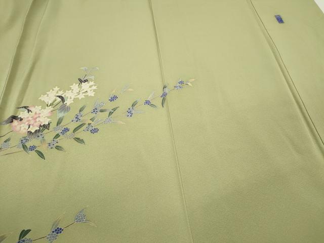 平和屋着物●訪問着　作家物　友禅　枝花文　暈し染め　正絹　逸品　CABG2158ze