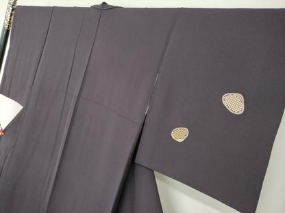 平和屋着物●訪問着　作家物　鹿の子貝合わせ文　金彩　正絹　逸品　DABF1355ud