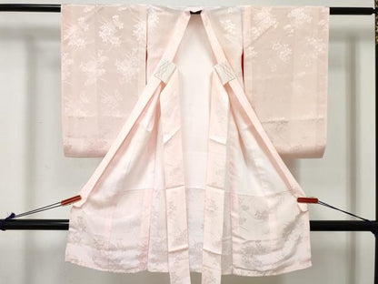平和屋着物[]女の子　子供　長襦袢　袷　草花地紋　薄桜色　DABE7260ma