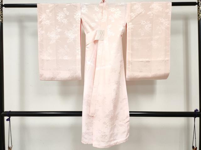 平和屋着物[]女の子　子供　長襦袢　袷　草花地紋　薄桜色　DABE7260ma