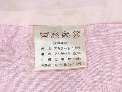 平和屋着物[]女の子　子供　被布　花丸地紋　ピンク色　DABE7290ma
