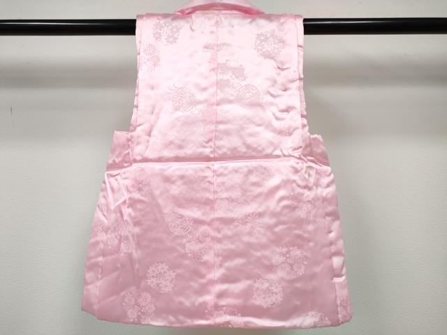 平和屋着物[]女の子　子供　被布　花丸地紋　ピンク色　DABE7290ma