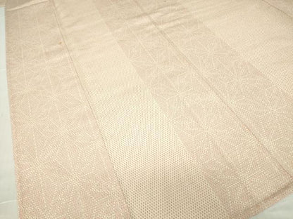平和屋着物▽本塩沢　単衣　麻の葉文　110亀甲　正絹　逸品　DABE4824az