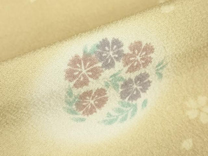 平和屋着物▽小紋　単衣　花丸文　蛍暈し　洗える着物　DABE4845az