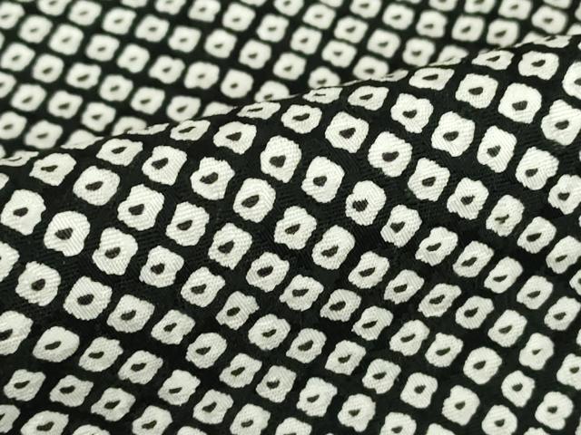 平和屋着物▽小紋　単衣　鹿の子文　黒地　洗える着物　DABE4868az