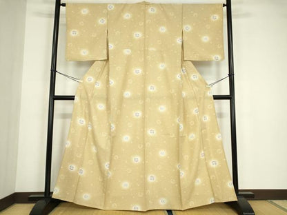 平和屋着物▽小紋　単衣　花丸文　蛍暈し　洗える着物　DABE4845az