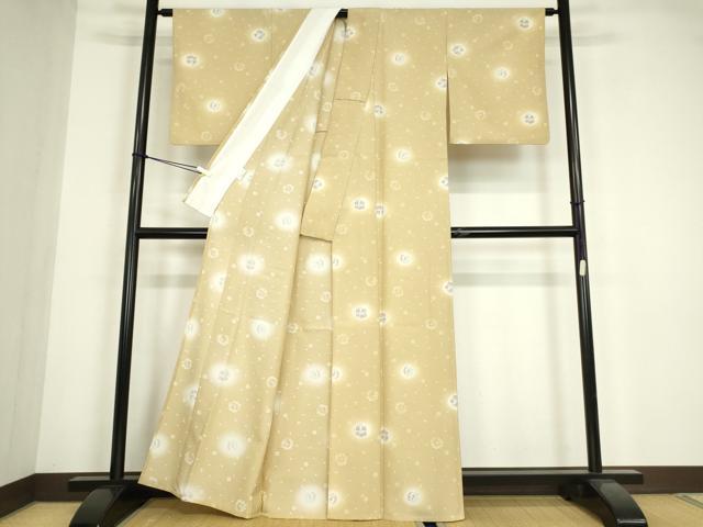 平和屋着物▽小紋　単衣　花丸文　蛍暈し　洗える着物　DABE4845az