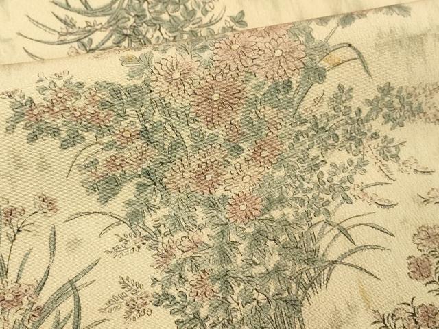 平和屋着物■上質な小紋　手描き　草花文　正絹　逸品　DABF9546cd