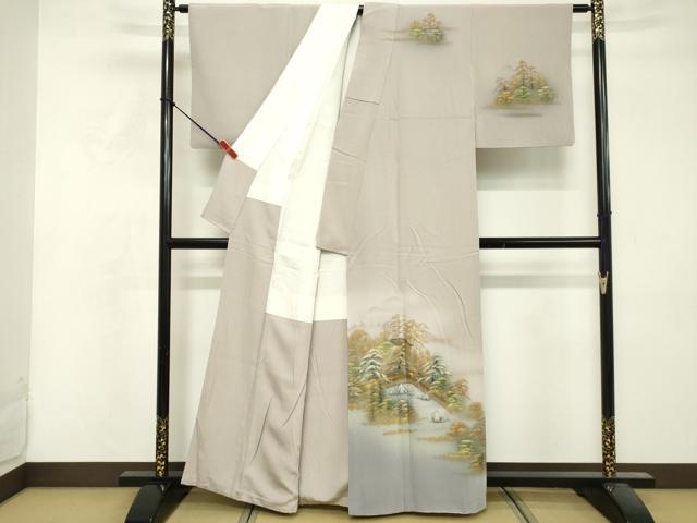 平和屋着物■訪問着　作家物　風景文　竜安寺　暈し染め　金銀彩　正絹　逸品　DABF9534cd