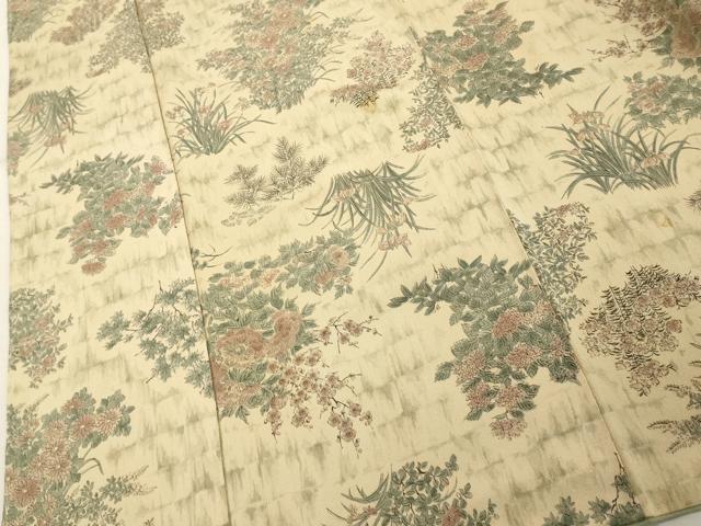 平和屋着物■上質な小紋　手描き　草花文　正絹　逸品　DABF9546cd