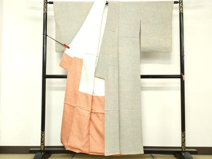 平和屋着物■上質な小紋　霞文　正絹　逸品　DABF9544cd