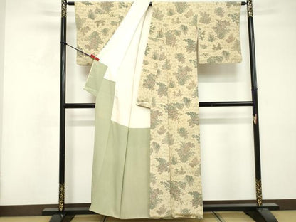 平和屋着物■上質な小紋　手描き　草花文　正絹　逸品　DABF9546cd