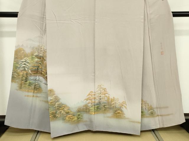 平和屋着物■訪問着　作家物　風景文　竜安寺　暈し染め　金銀彩　正絹　逸品　DABF9534cd